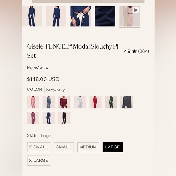 Eberjey Gisele Slouchy PJ Pajama Lounge Set Navy - Picture 5 of 7